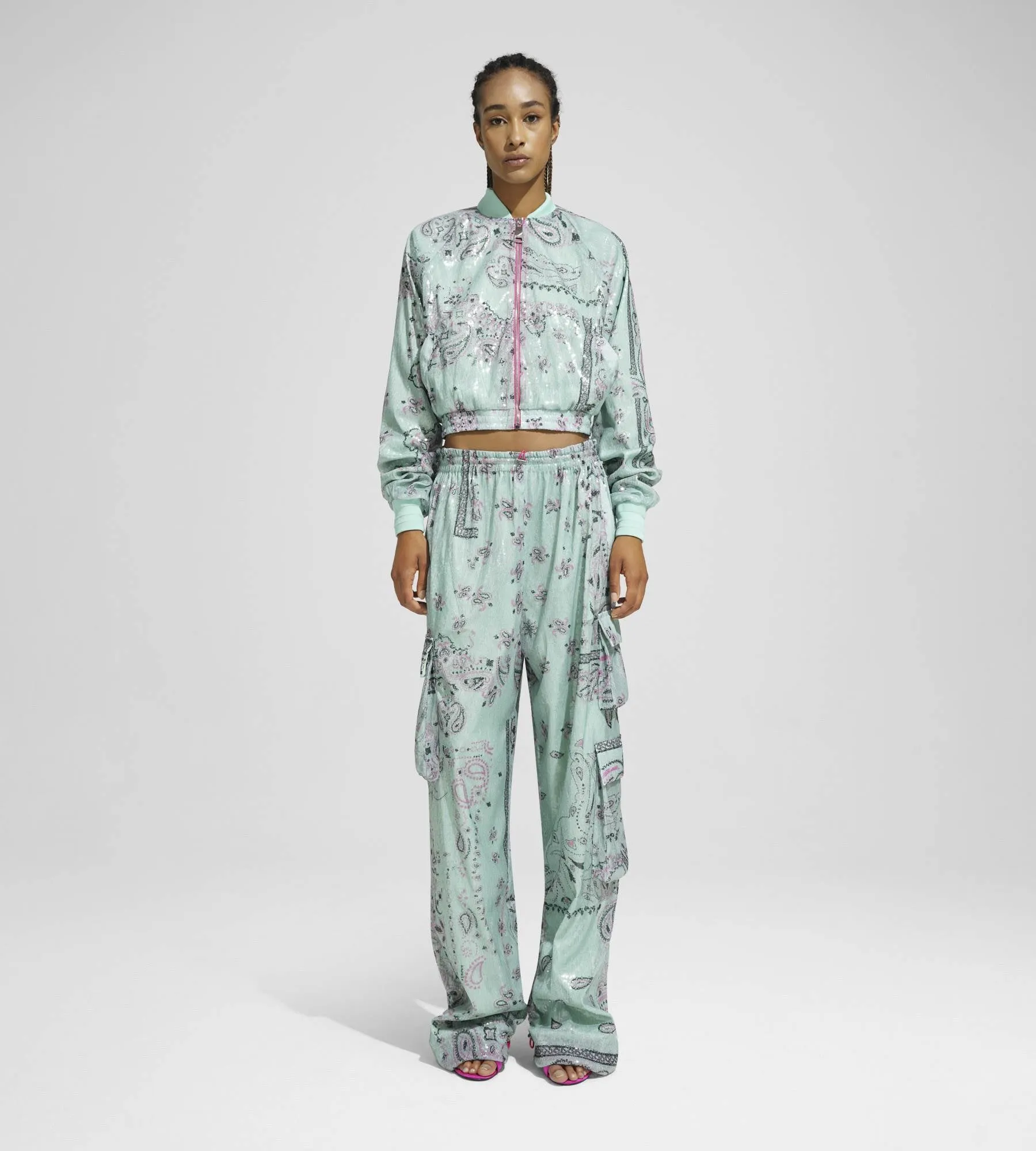 TRACK JACKET PAILLETTES BANDANA