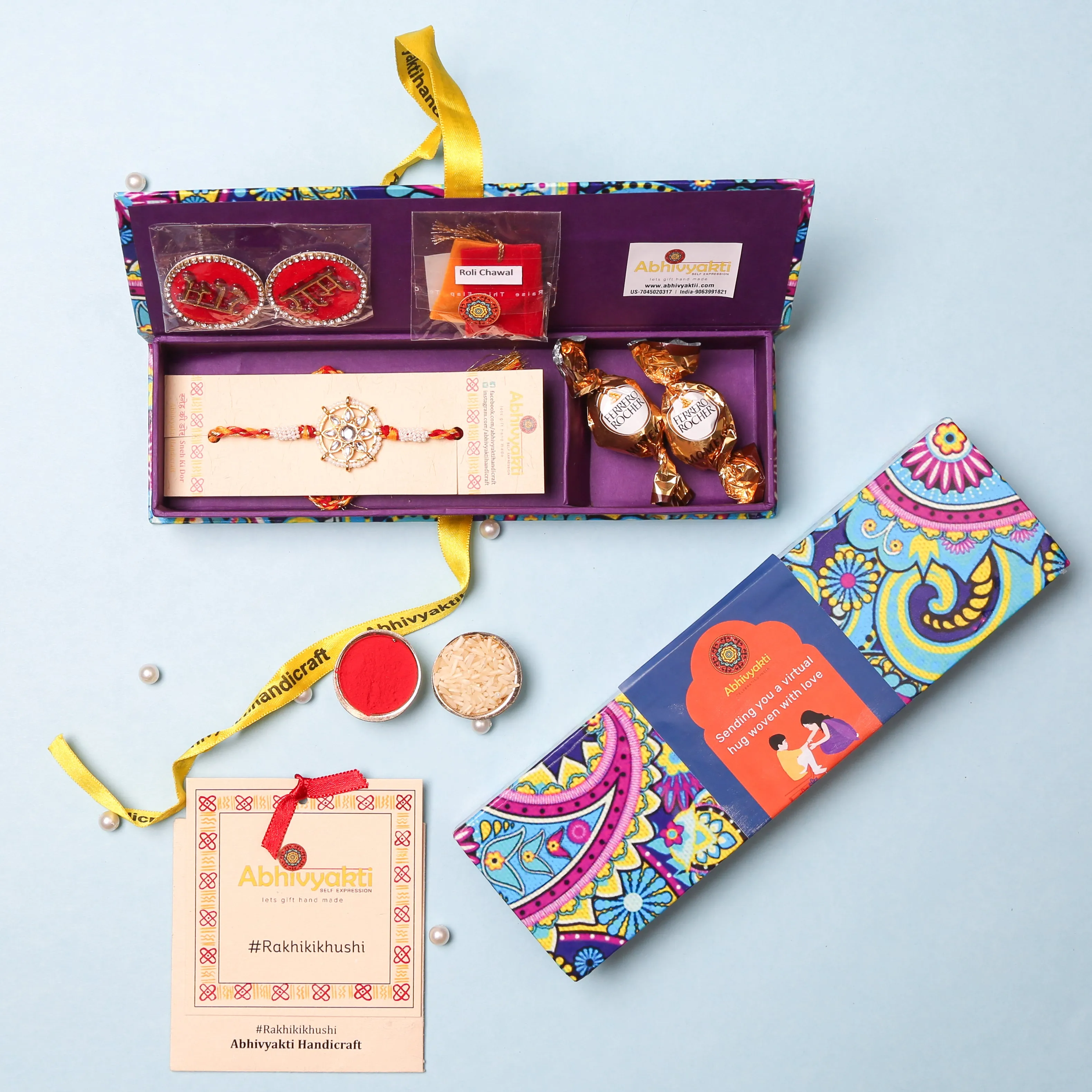 Traditional Wheel Design Premium Rakhi -Send to USA (free shipping )