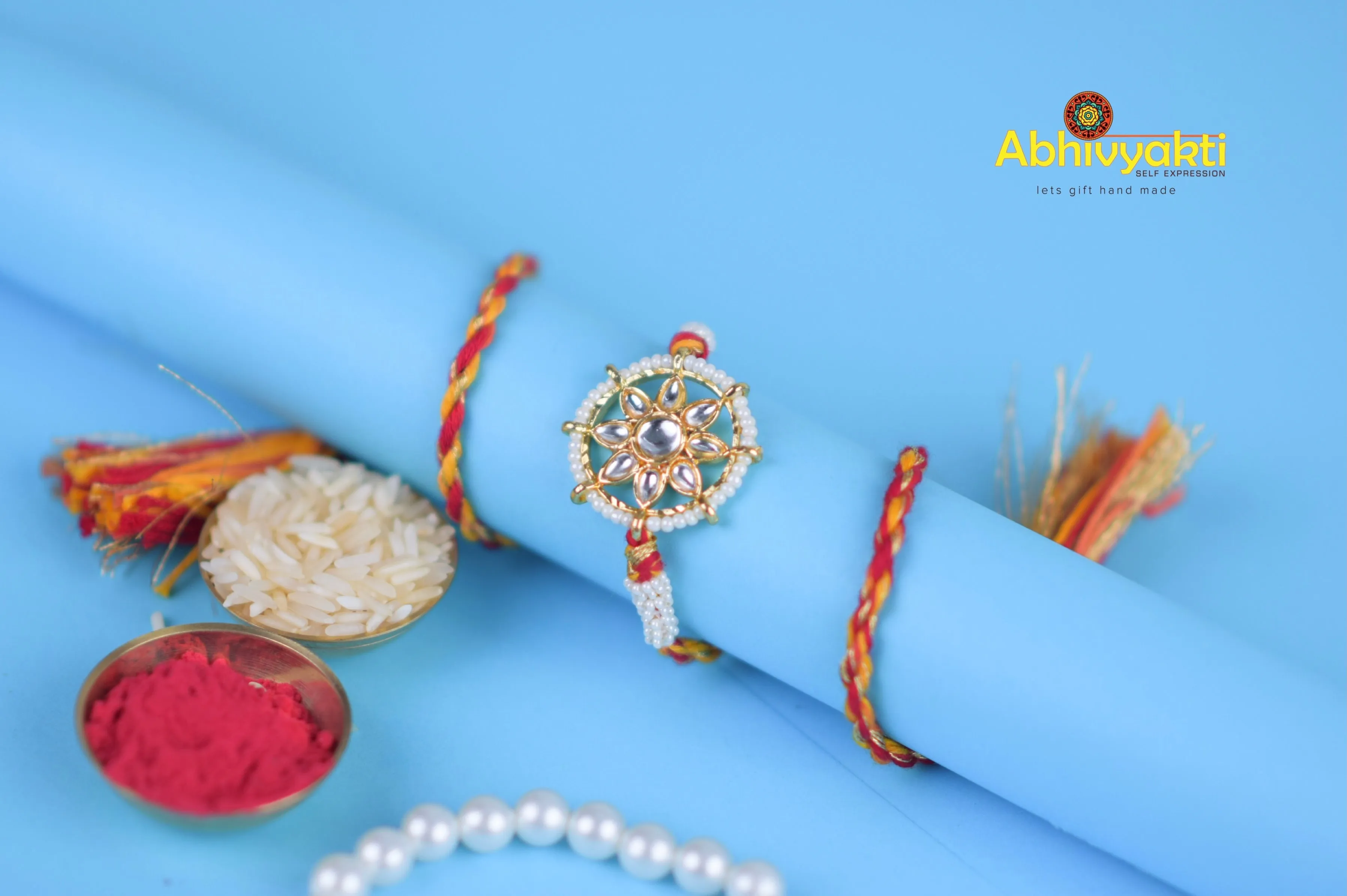 Traditional Wheel Design Premium Rakhi -Send to USA (free shipping )