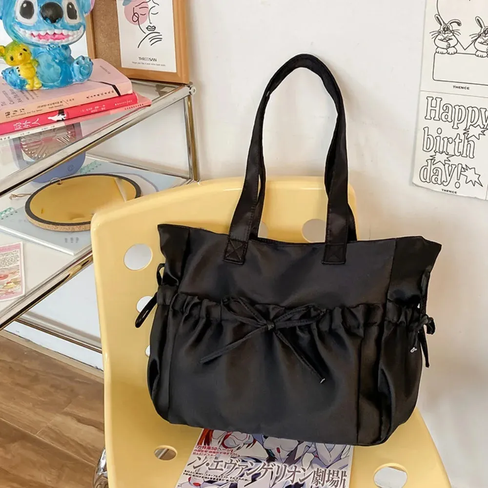 Trendy Bowknot Handbag Shoulder Bag Large Capacity Casual Tote Bag Underarm Bag Daily Commuting Bag Travel Beach Bag