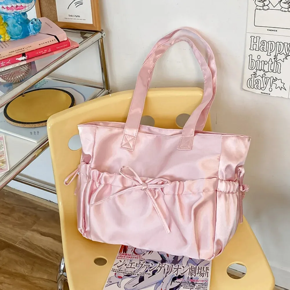 Trendy Bowknot Handbag Shoulder Bag Large Capacity Casual Tote Bag Underarm Bag Daily Commuting Bag Travel Beach Bag