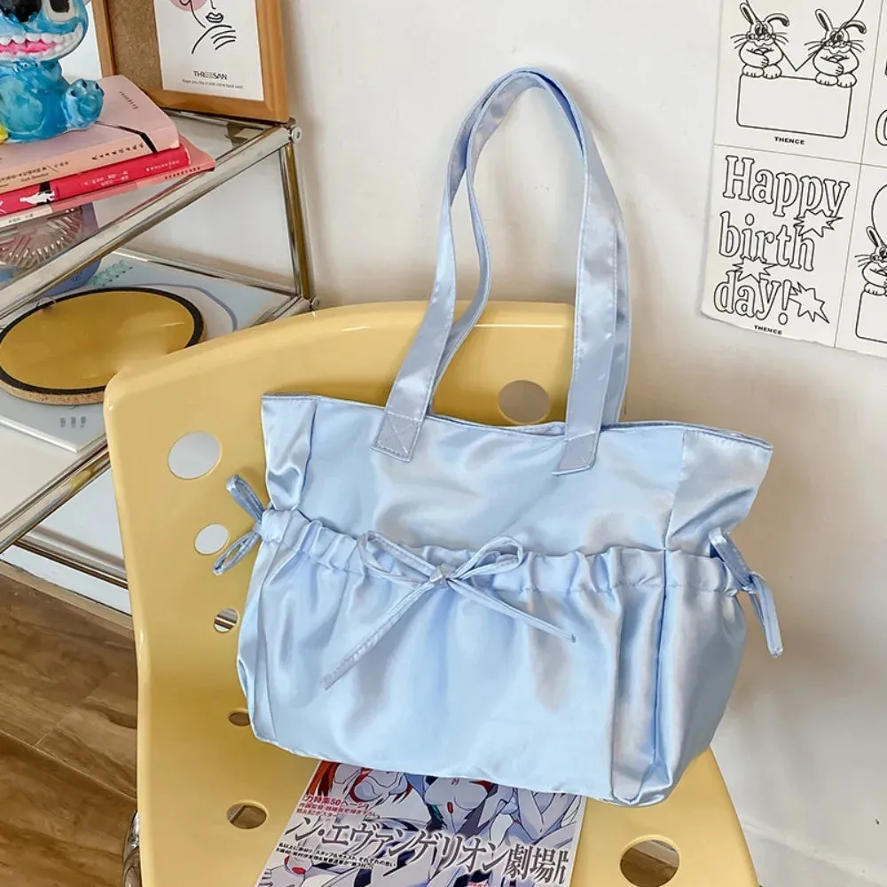 Trendy Bowknot Handbag Shoulder Bag Large Capacity Casual Tote Bag Underarm Bag Daily Commuting Bag Travel Beach Bag