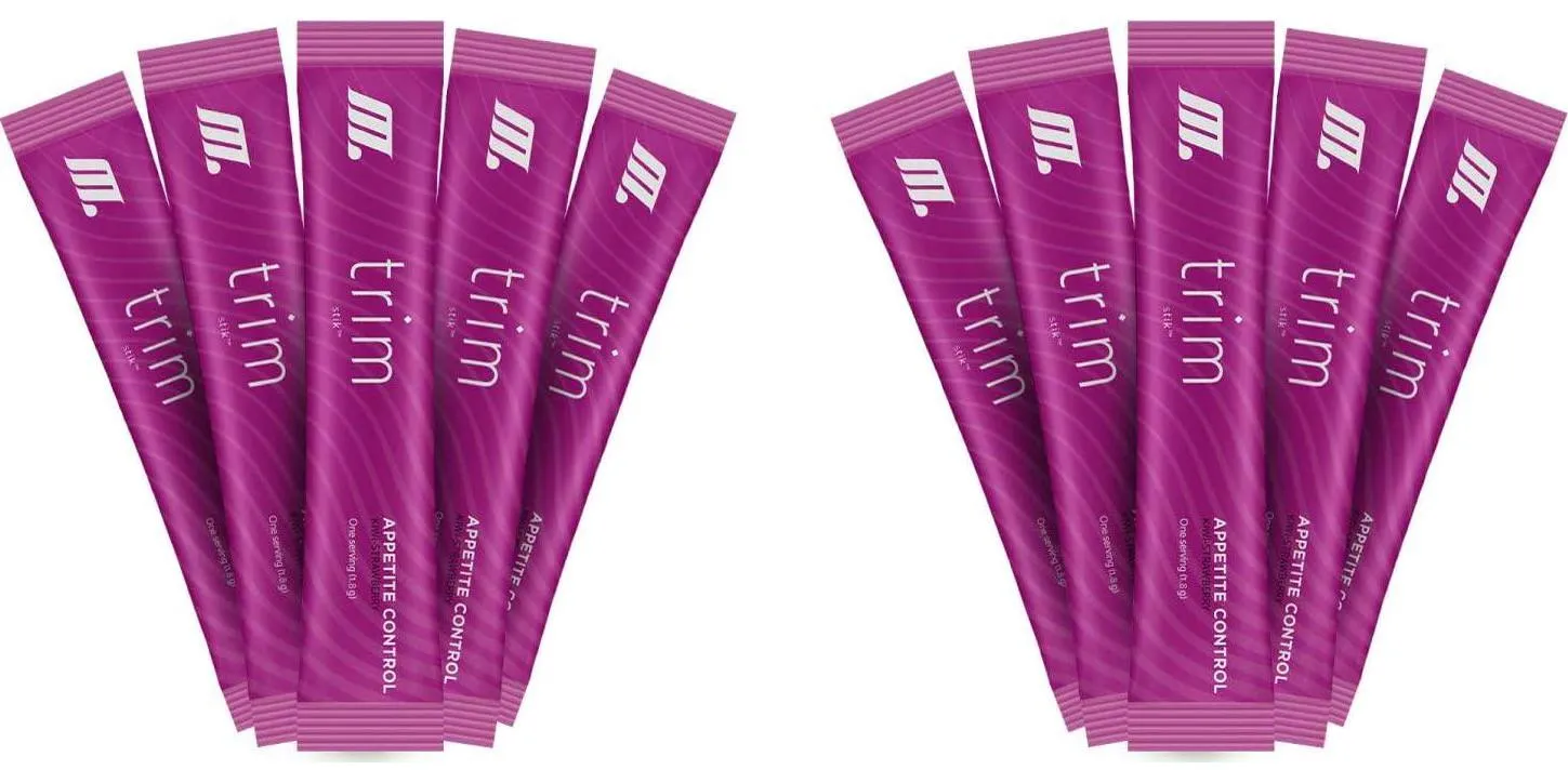 Trim Stik (Fat Burner) 10 Stik Sampler (Upto 20 Servings)-Keto Friend (No Carbs No Sugar) - w/Reusable Clear Straight Glass Straw 8.27 x 10mm w/Brush