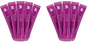 Trim Stik (Fat Burner) 10 Stik Sampler (Upto 20 Servings)-Keto Friend (No Carbs No Sugar) - w/Reusable Clear Straight Glass Straw 8.27 x 10mm w/Brush