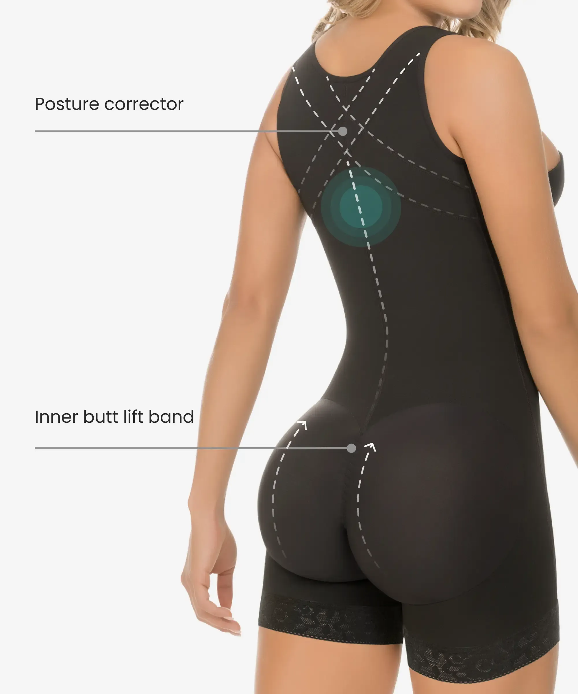 Tummy control body shaper in boyshort - Style 436