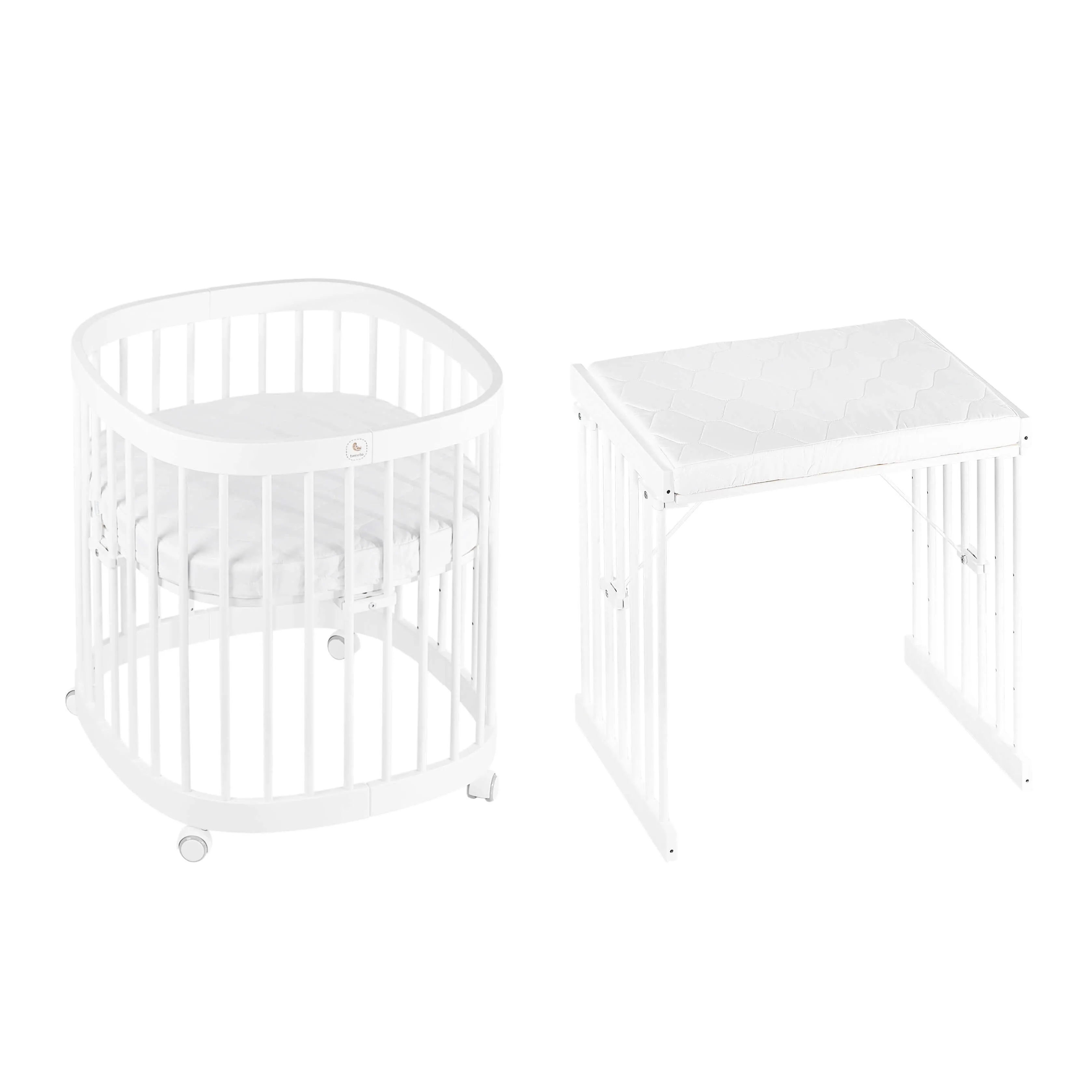 Tweeto 7 in 1 Baby Cot White Multifunctional