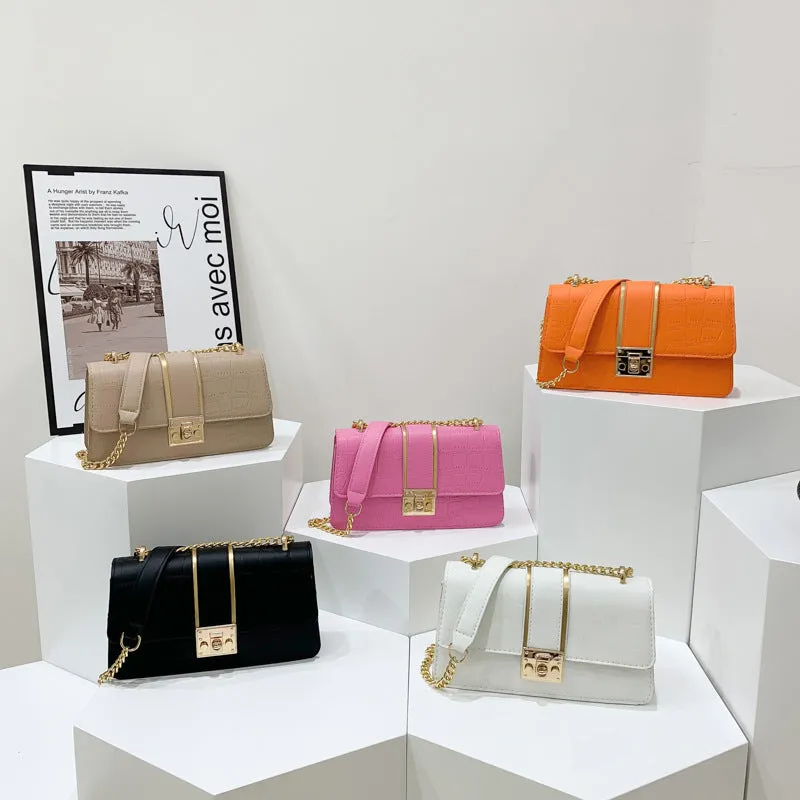 Underarm Korean Style Fashion Chain Trendy Texture Stone Crossbody Bags