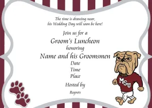 UNIVERSITY COLORS, MASCOT OR LOGO CUSTOM INVITATION