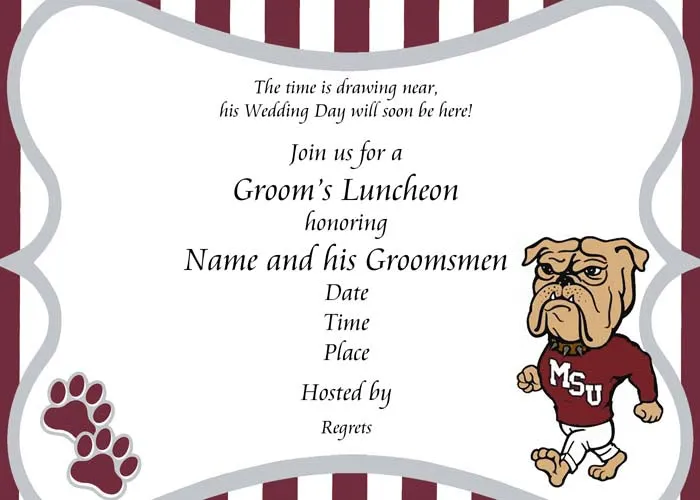 UNIVERSITY COLORS, MASCOT OR LOGO CUSTOM INVITATION