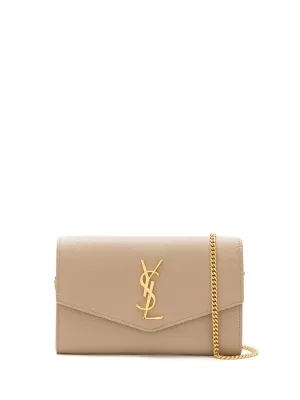 Uptown leather wallet on chain