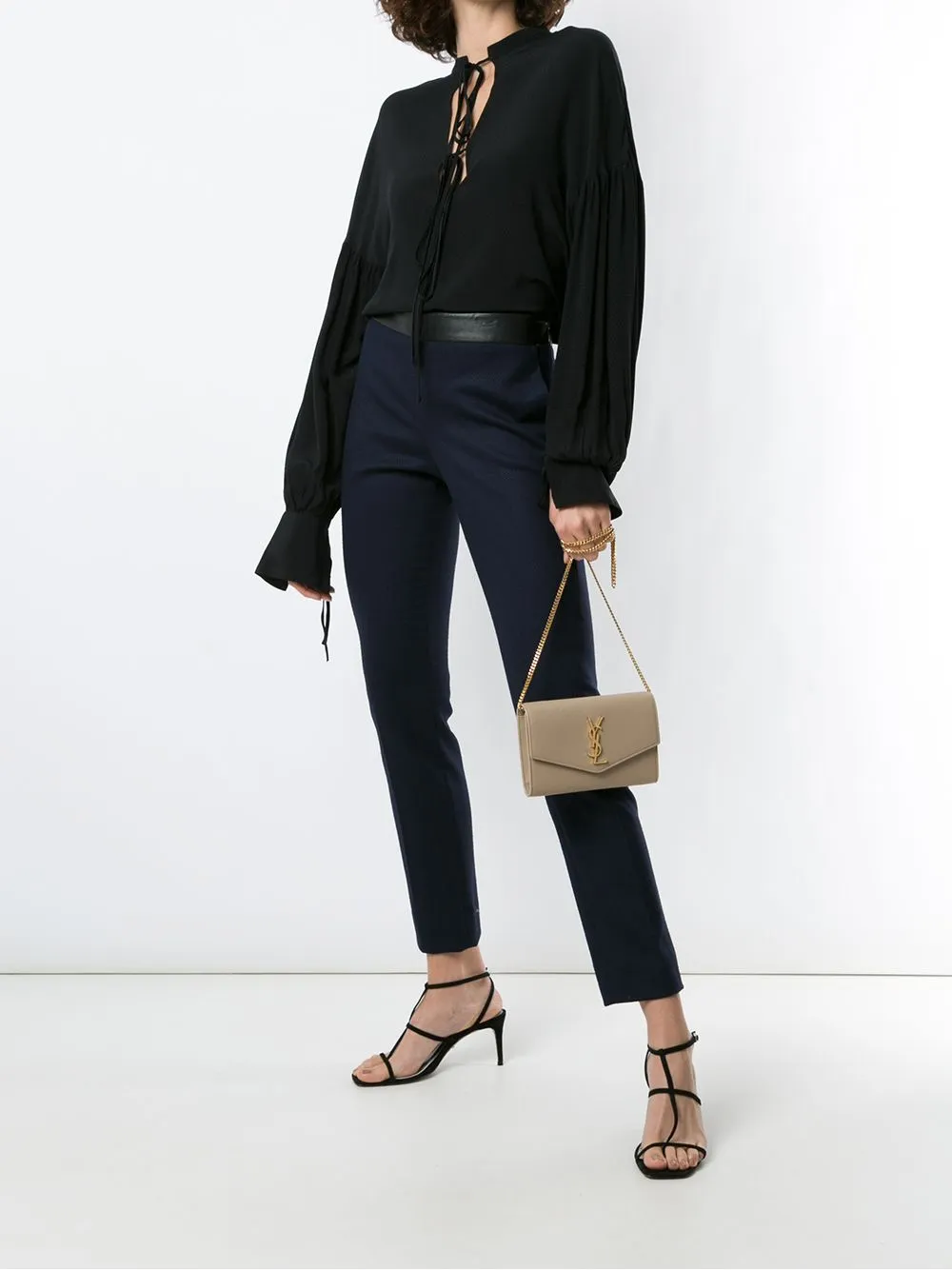 Uptown leather wallet on chain