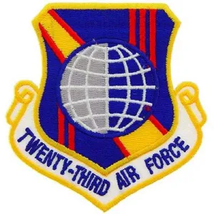 US Military USAF 23rd Air Force Shield Patch
