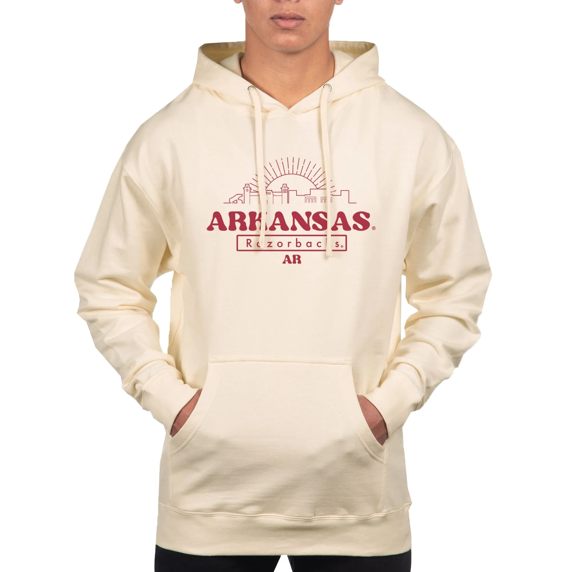 USCAPE University of Arkansas Old School Hoodie, Bone