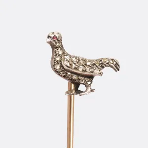 Victorian Diamond Grouse Stick Pin