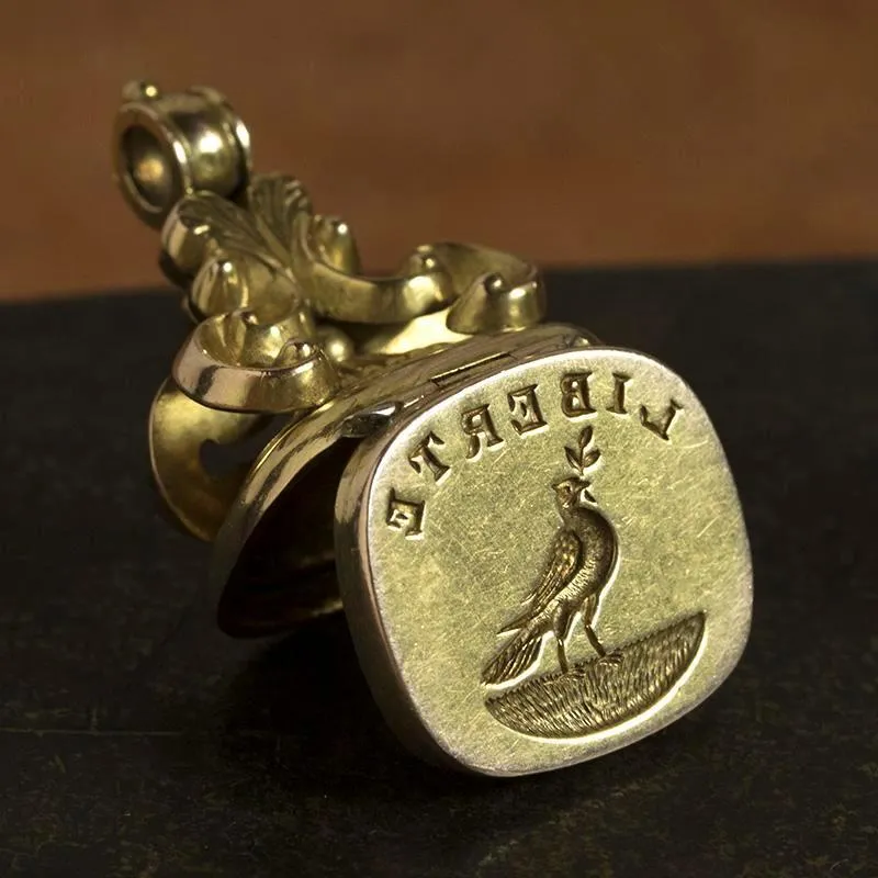 Victorian 'LlBERTE' Wax Seal Fob Pendant