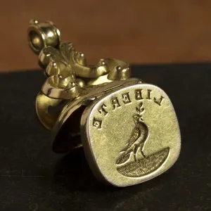 Victorian 'LlBERTE' Wax Seal Fob Pendant