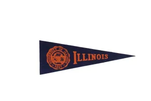Vintage University of Illinois Felt Flag