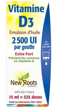 Vitamine D3 - 2500UI - 15ml - New roots