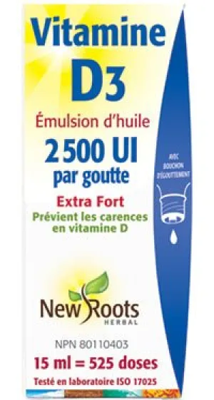 Vitamine D3 - 2500UI - 15ml - New roots