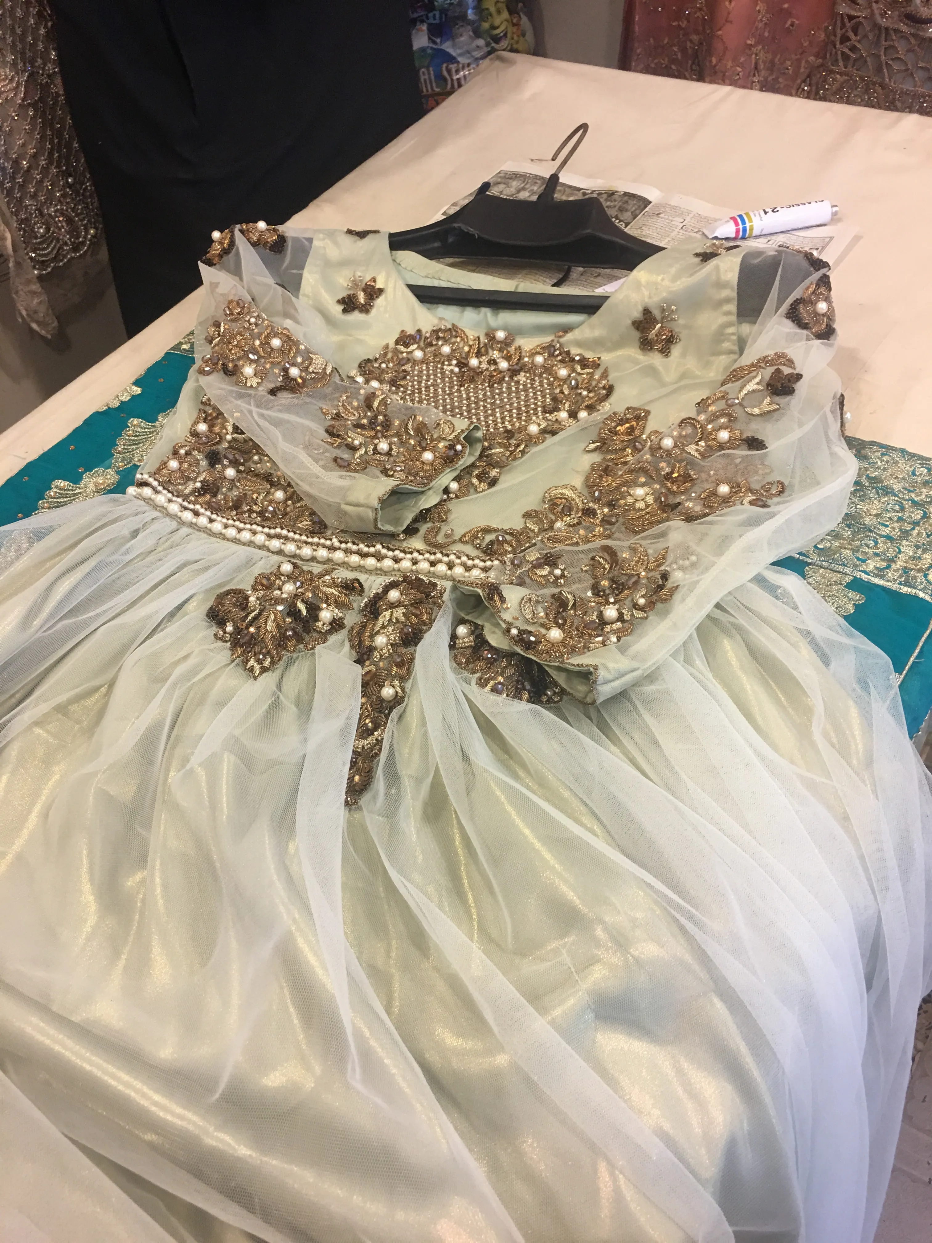 Wedding Party Maxi Pistachio Green Color Model # W886