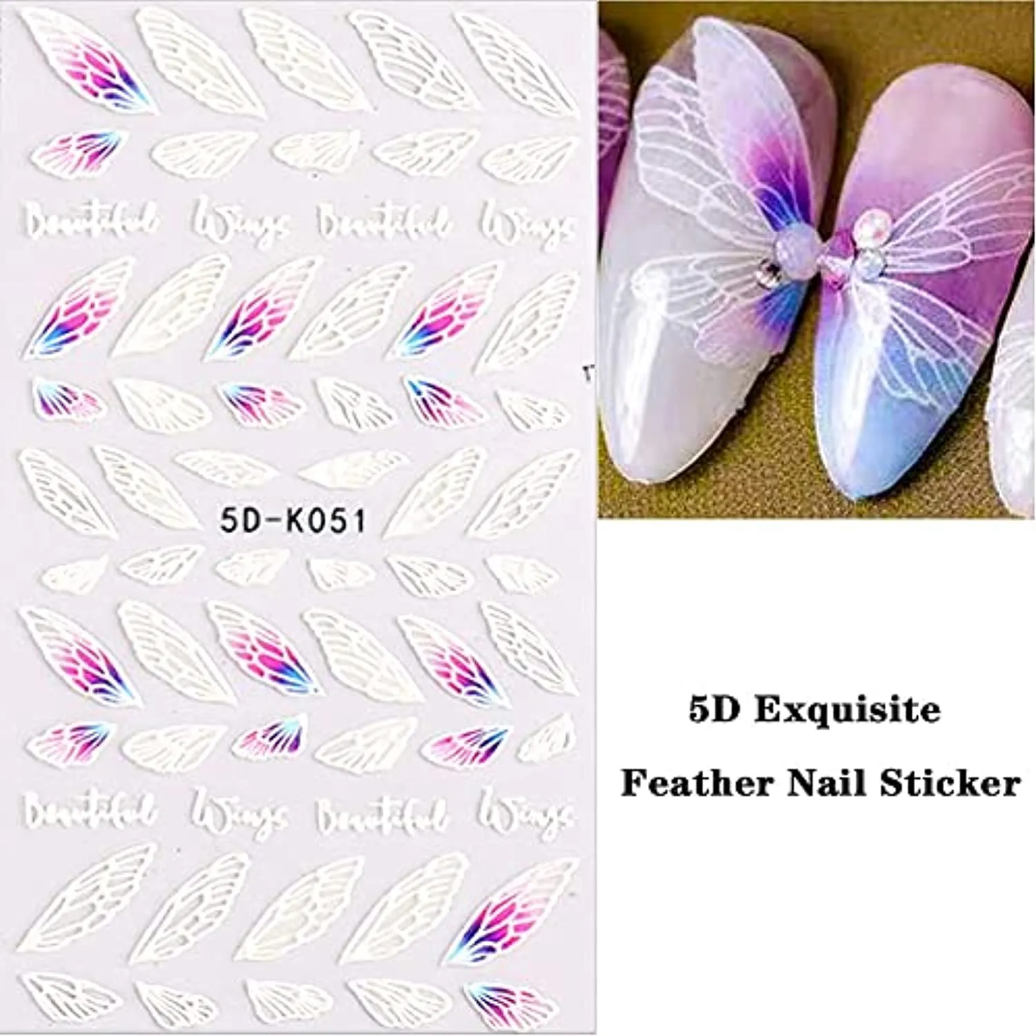 White Flower Nail Art Stickers Decals 6PCS 5D Nail Stickers Nail Art Supplies Black White Embossed Flower Butterfly Nail Art Design Self-Adhesive Nail Decals for Nail Art Decorations Manicure Decor