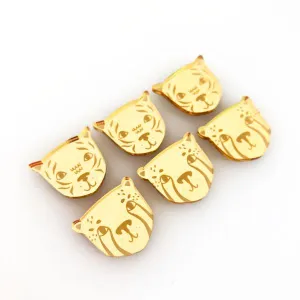 Wild Cat Face Cabochons - 6 Pairs