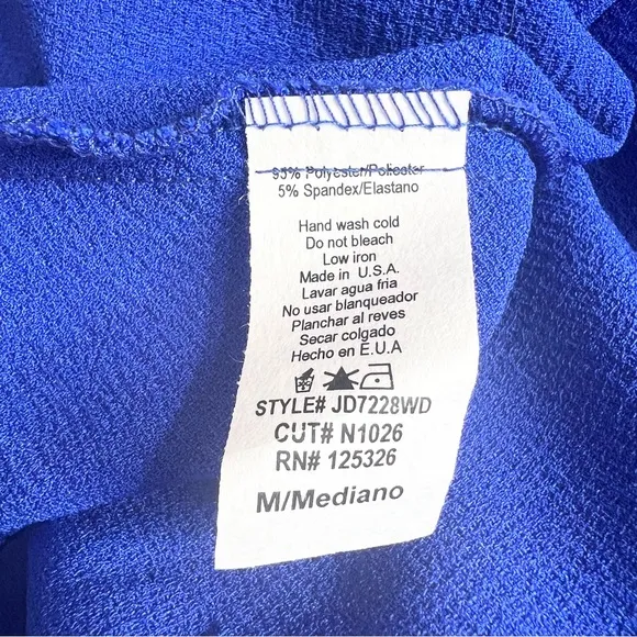 Windsor Blue V-Neck Open Back Mini Party Dress Size Medium