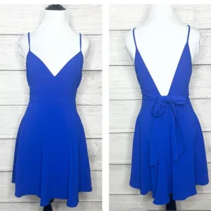 Windsor Blue V-Neck Open Back Mini Party Dress Size Medium
