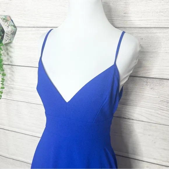 Windsor Blue V-Neck Open Back Mini Party Dress Size Medium