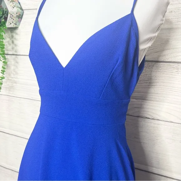 Windsor Blue V-Neck Open Back Mini Party Dress Size Medium