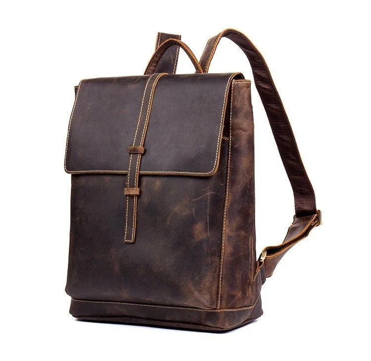 Woosir Handmade Vintage Backpacks Crazy Horse Leather