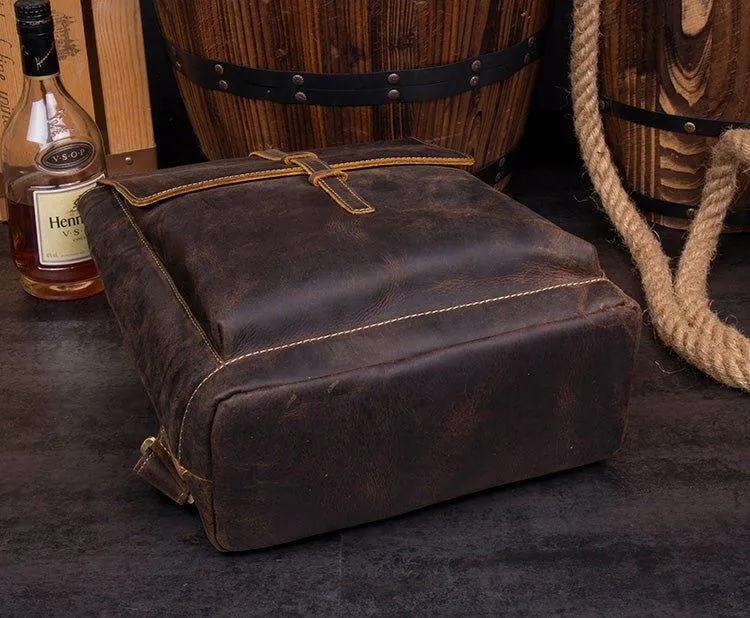 Woosir Handmade Vintage Backpacks Crazy Horse Leather