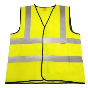Worksafe by Sealey Hi-Vis Waistcoat (Site and Road Use) Yellow - Large