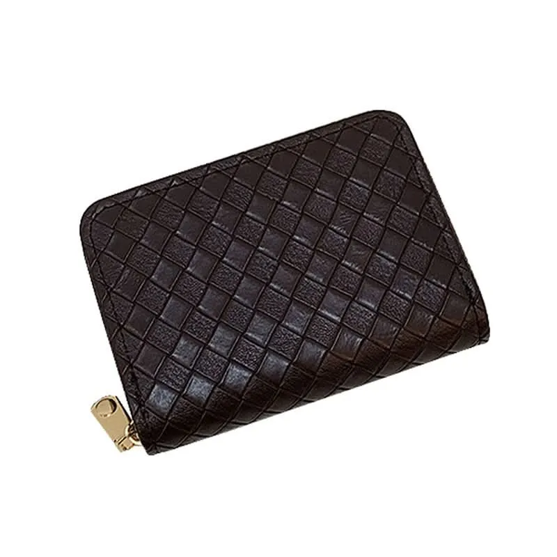 Woven Accordion Card Holder Wallet- Zipper Wallet