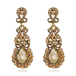 Yellow Crystal & Cubic Zirconia Botany Drop Earrings