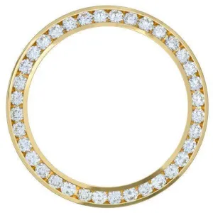 Yellow Gold 14K Mined Diamond Bezel to Fit Rolex Date All Watch Models 3.5 Ct.
