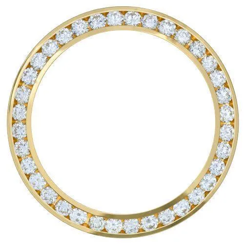 Yellow Gold 14K Mined Diamond Bezel to Fit Rolex Date All Watch Models 3.5 Ct.