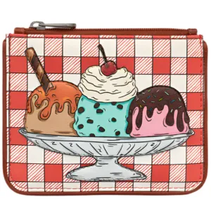 Yoshi Three Scoops BrownLeather Zip Top Purse