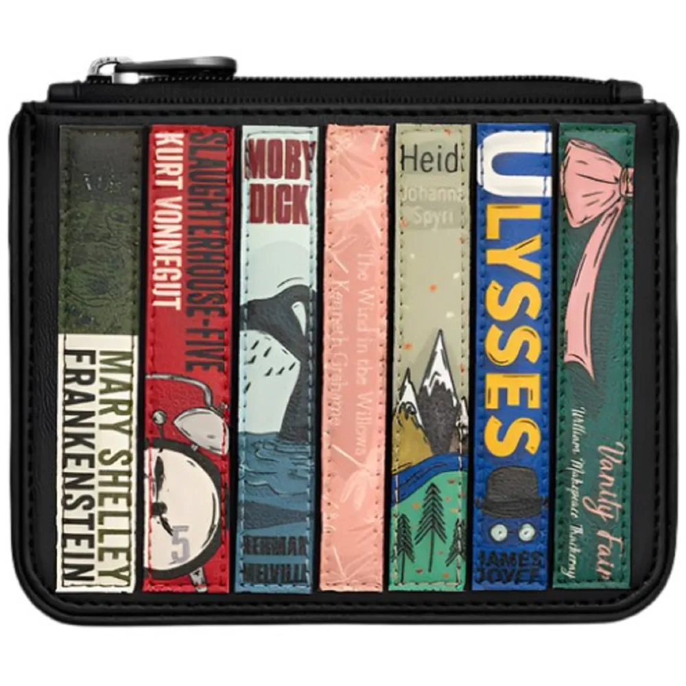 Yoshi Vegan Leather Bookworm Black Zip Top Purse