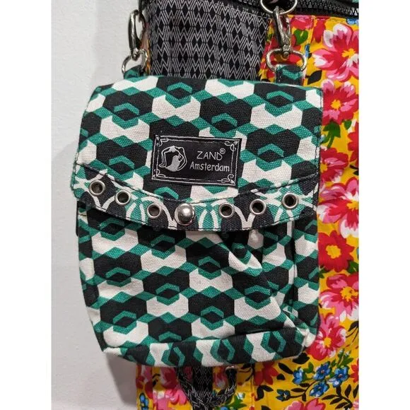 Zand Amsterdam 4 in 1 Floral Reversible Adjustable Snap Waist Skirt with Pouch