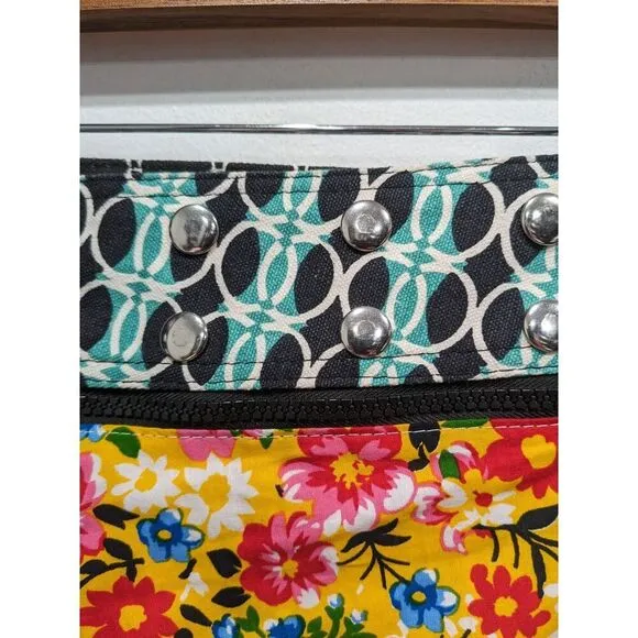 Zand Amsterdam 4 in 1 Floral Reversible Adjustable Snap Waist Skirt with Pouch
