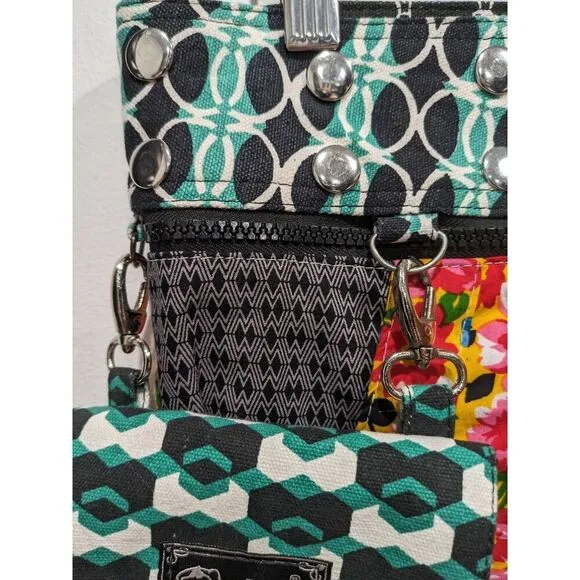 Zand Amsterdam 4 in 1 Floral Reversible Adjustable Snap Waist Skirt with Pouch