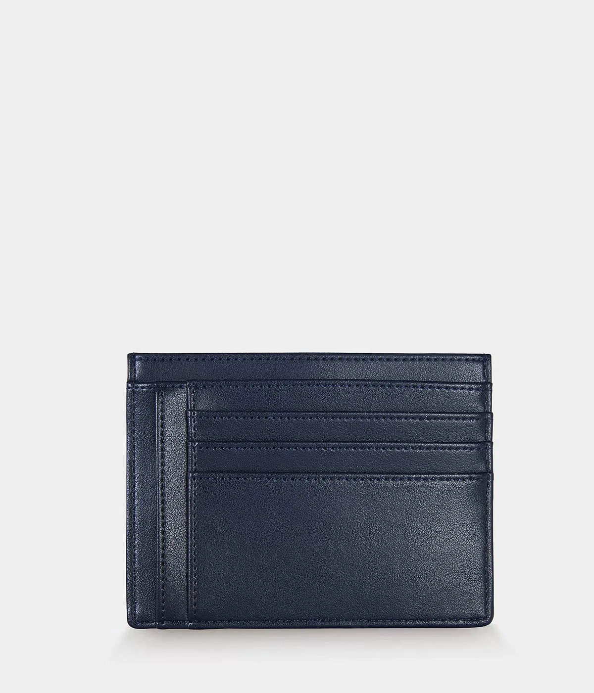 Zipped Apple Leather Vegan Card Holder | Navy Blue